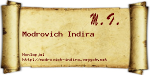 Modrovich Indira névjegykártya